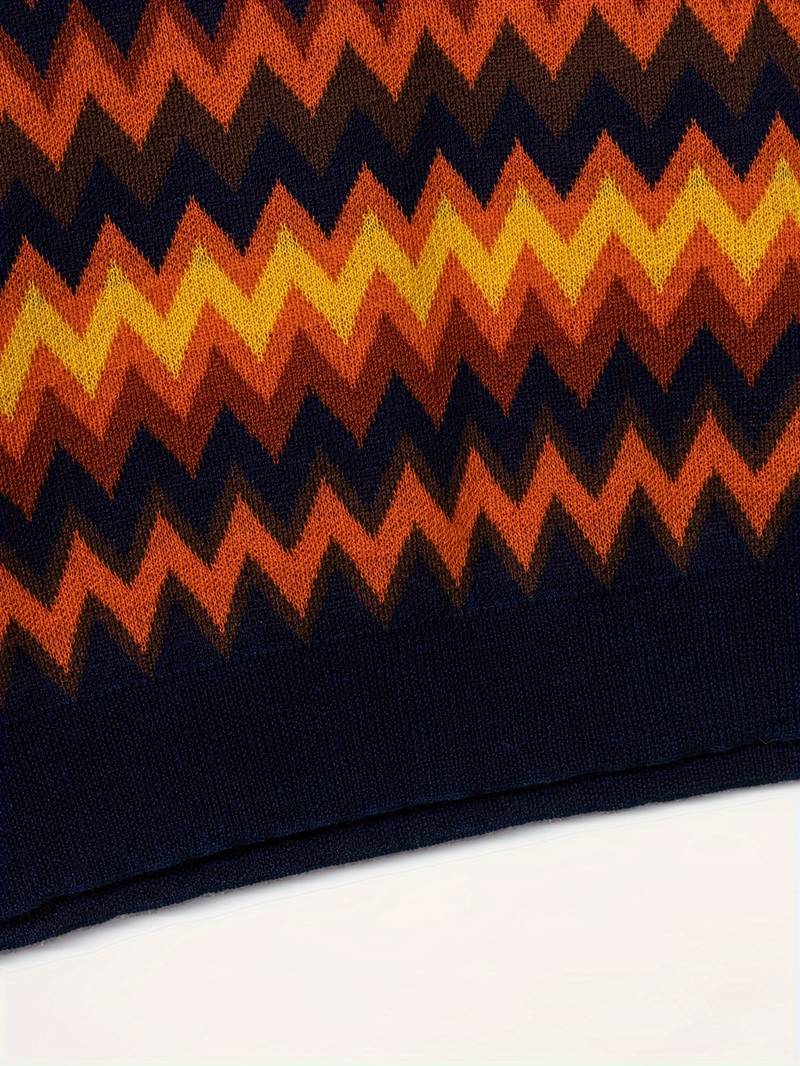 Retro-Strickpolo mit Zickzack-Muster - Image 10