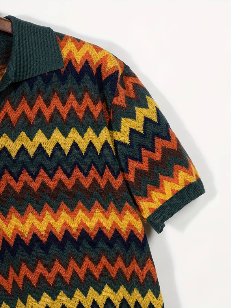Retro-Strickpolo mit Zickzack-Muster - Image 13