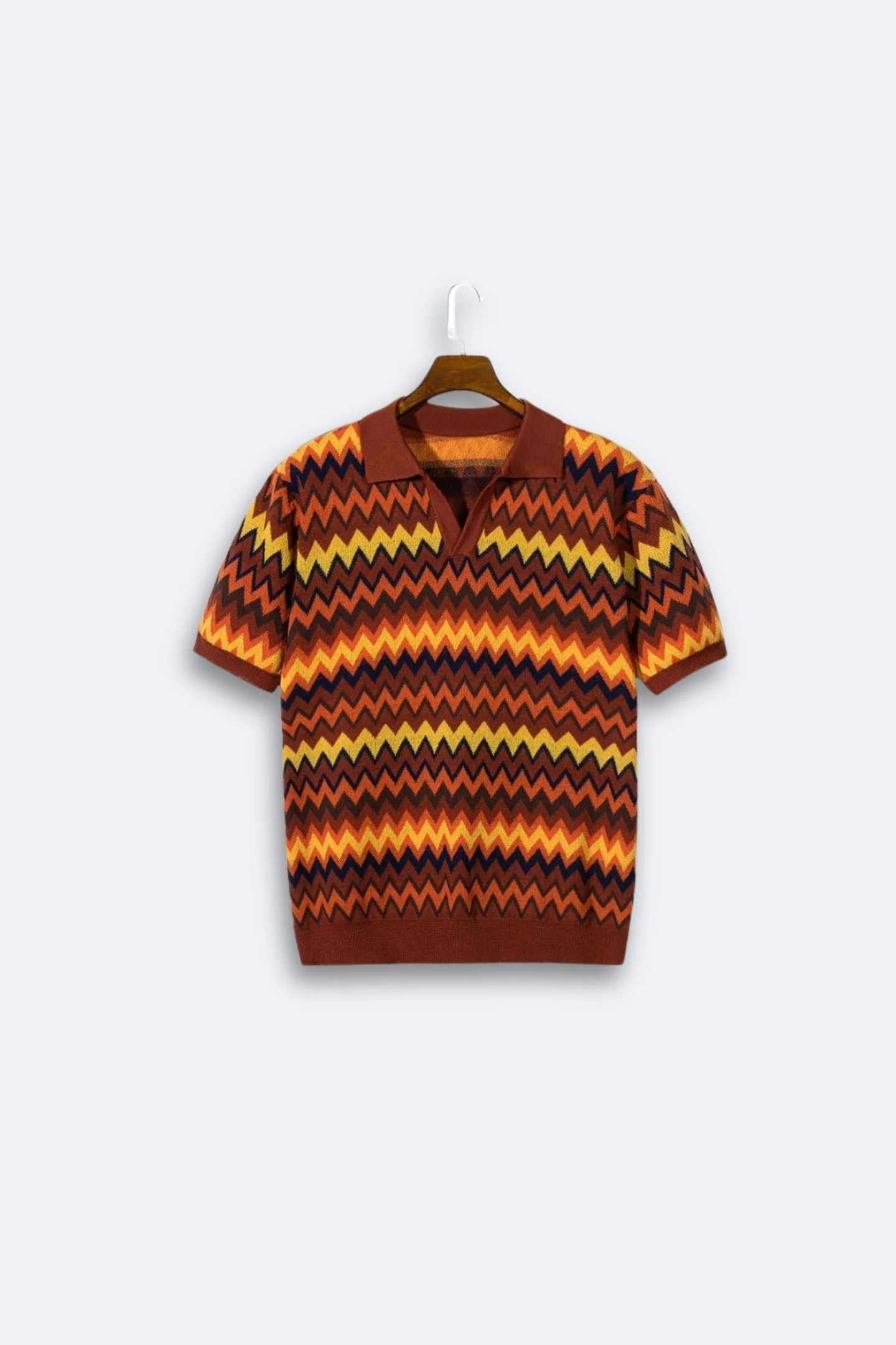 Retro-Strickpolo mit Zickzack-Muster - Image 16