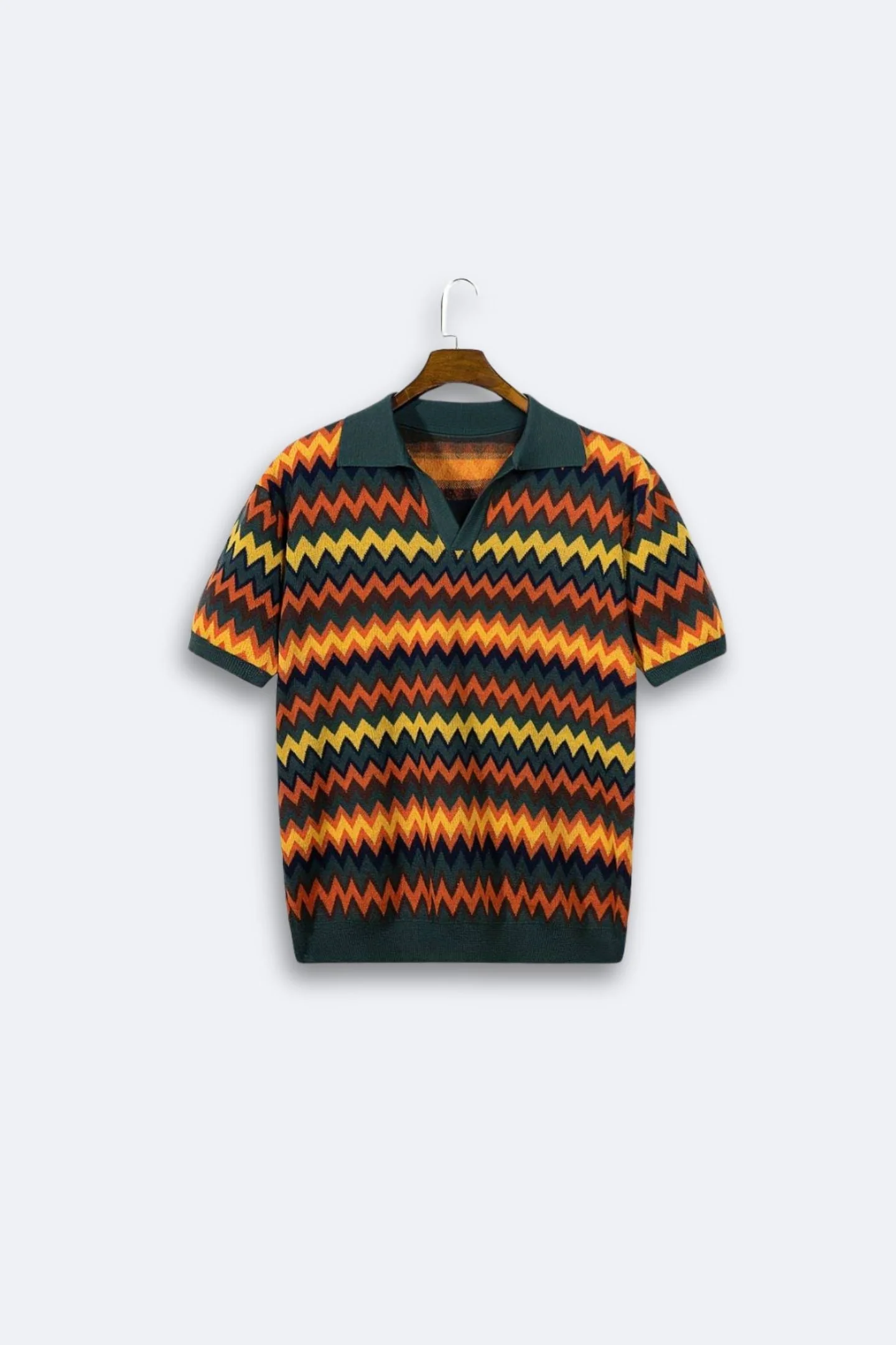 Retro-Strickpolo mit Zickzack-Muster - Image 17
