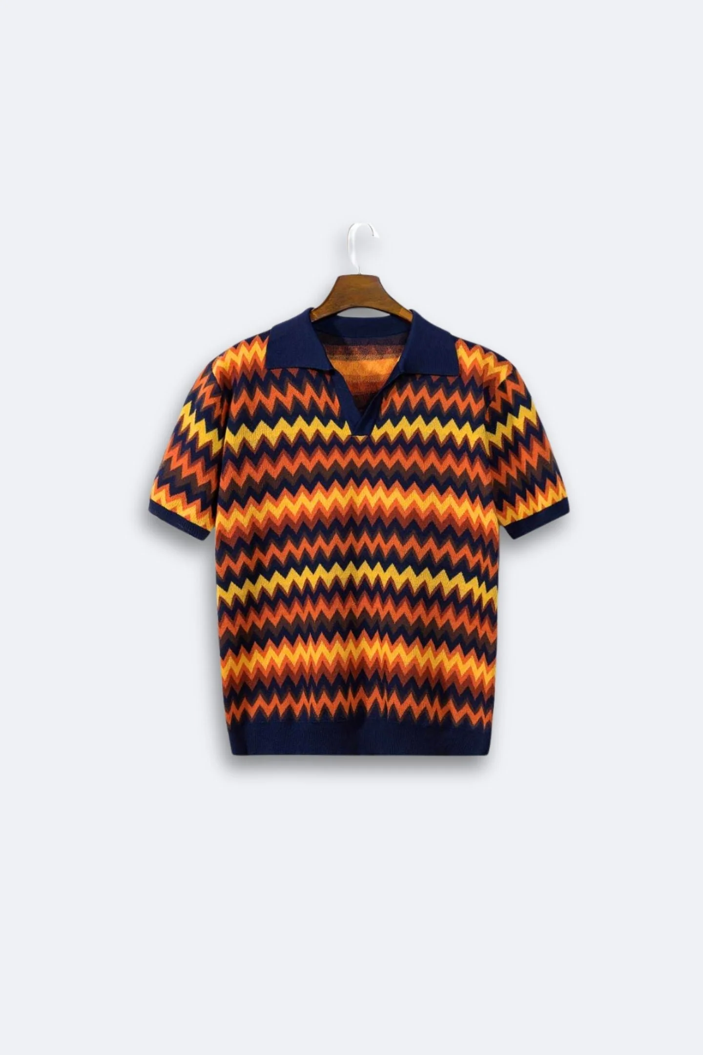 Retro-Strickpolo mit Zickzack-Muster - Image 18