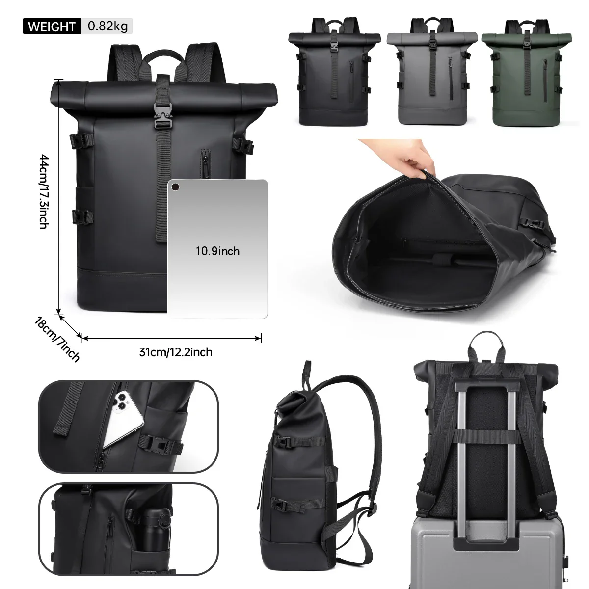 Rexo | Geräumiger Unisex Rucksack für Business und Reisen - Image 5