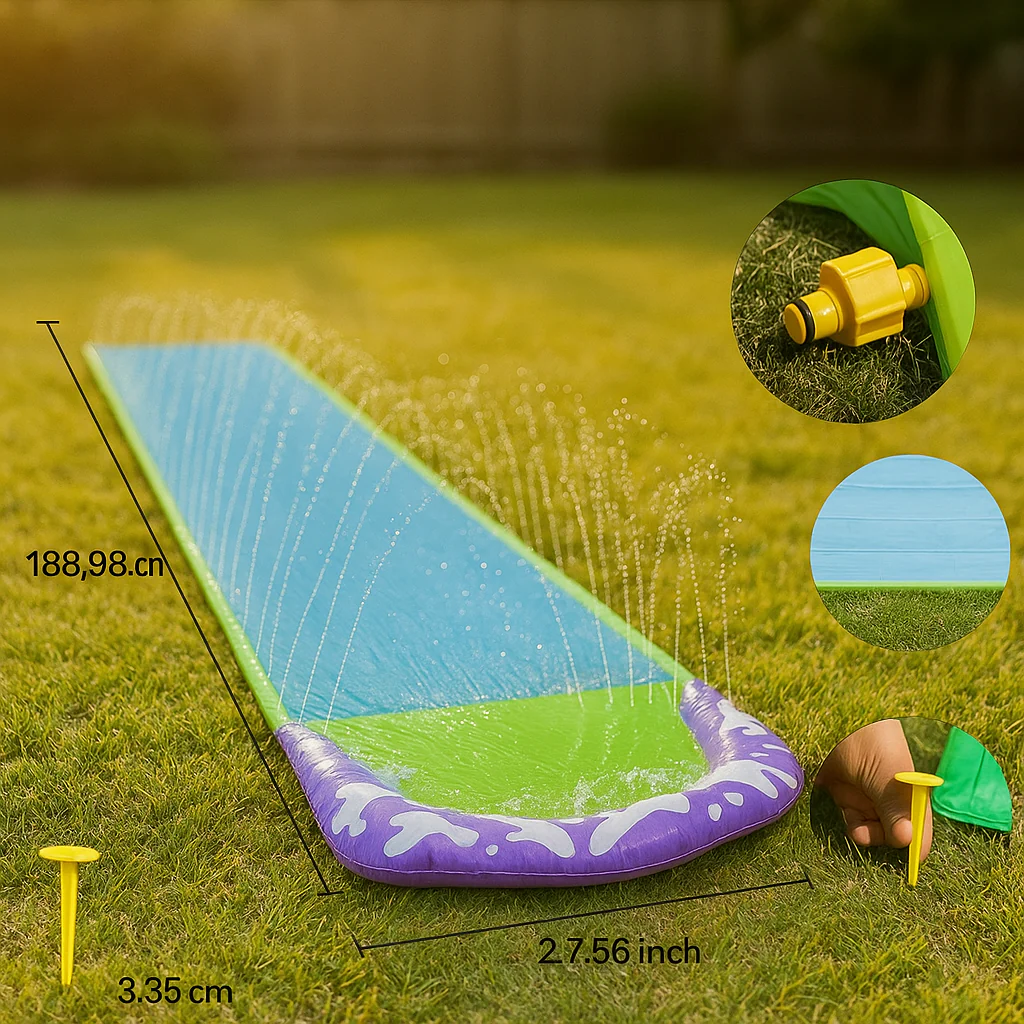 Riesige aufblasbare Wasserrutsche (5,0 m) – 73,66 cm breit – für Kinder und Erwachsene - Image 3