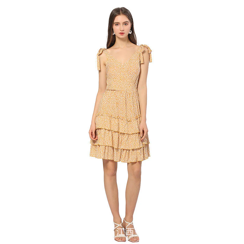 Rina - Französisches Blumenkleid mit V-Ausschnitt - Image 3