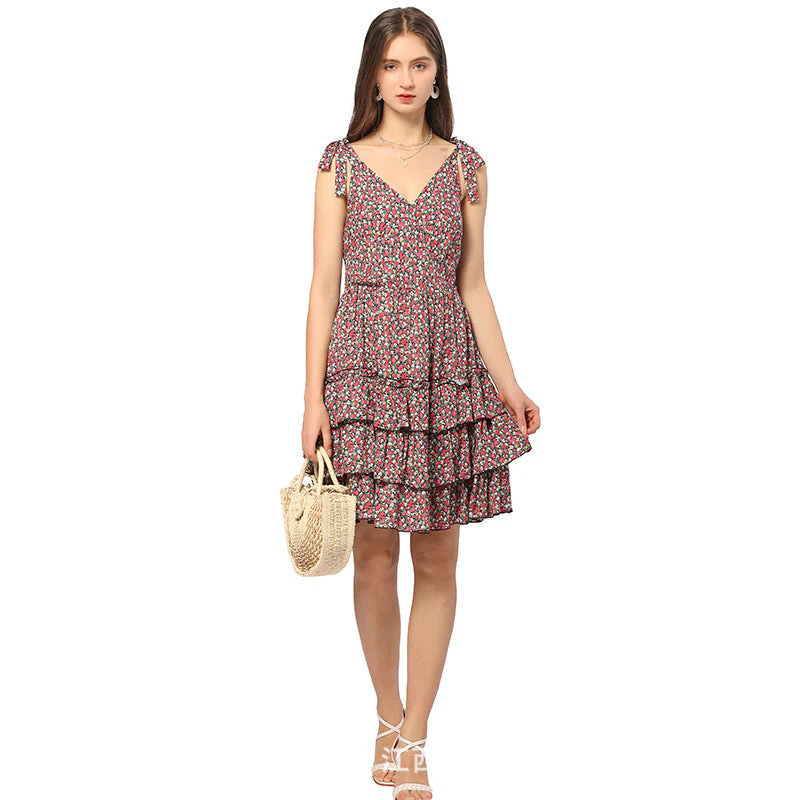 Rina - Französisches Blumenkleid mit V-Ausschnitt - Image 5