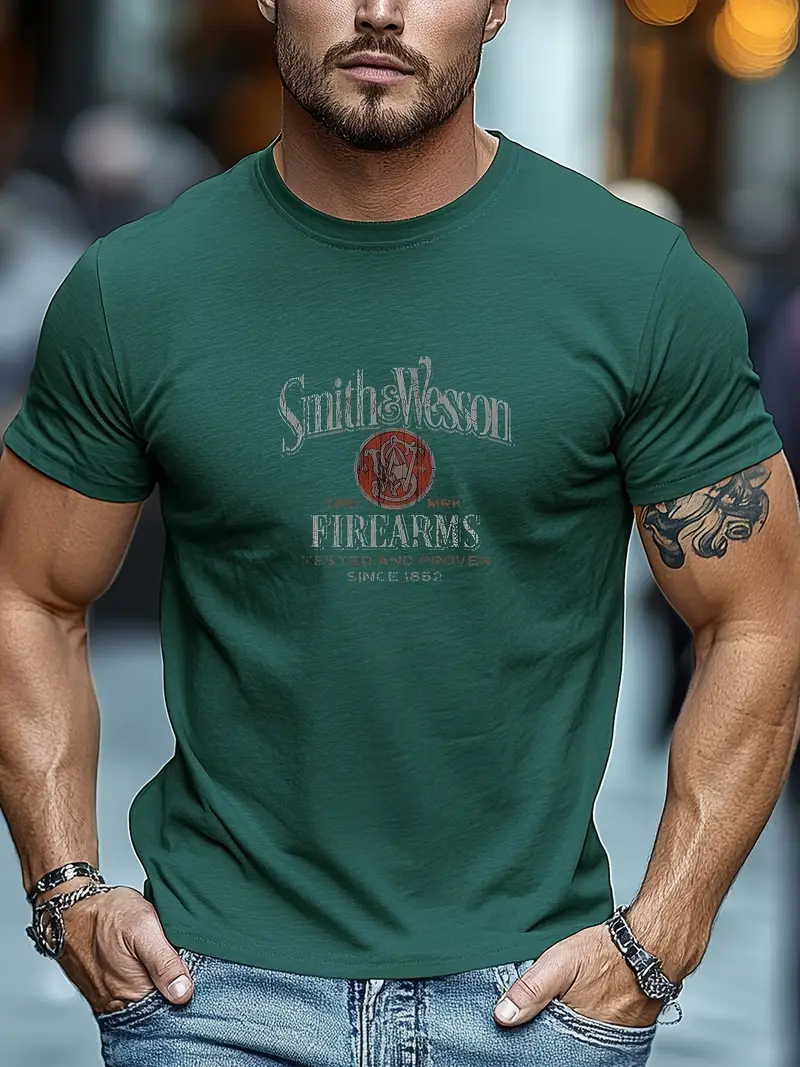 Robert- Bedrucktes kurzärmliges Sommer-T-Shirt für Herren - Image 4
