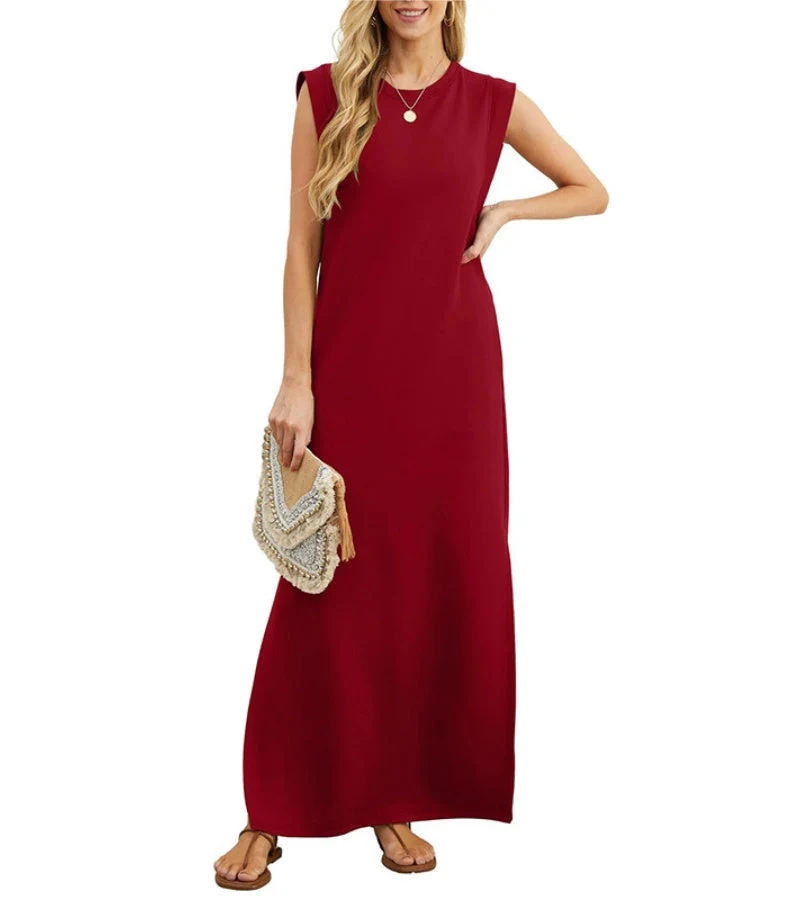 Romaisa | Lässiges langes Kleid mit Schlitz und bügelfrei - Image 3