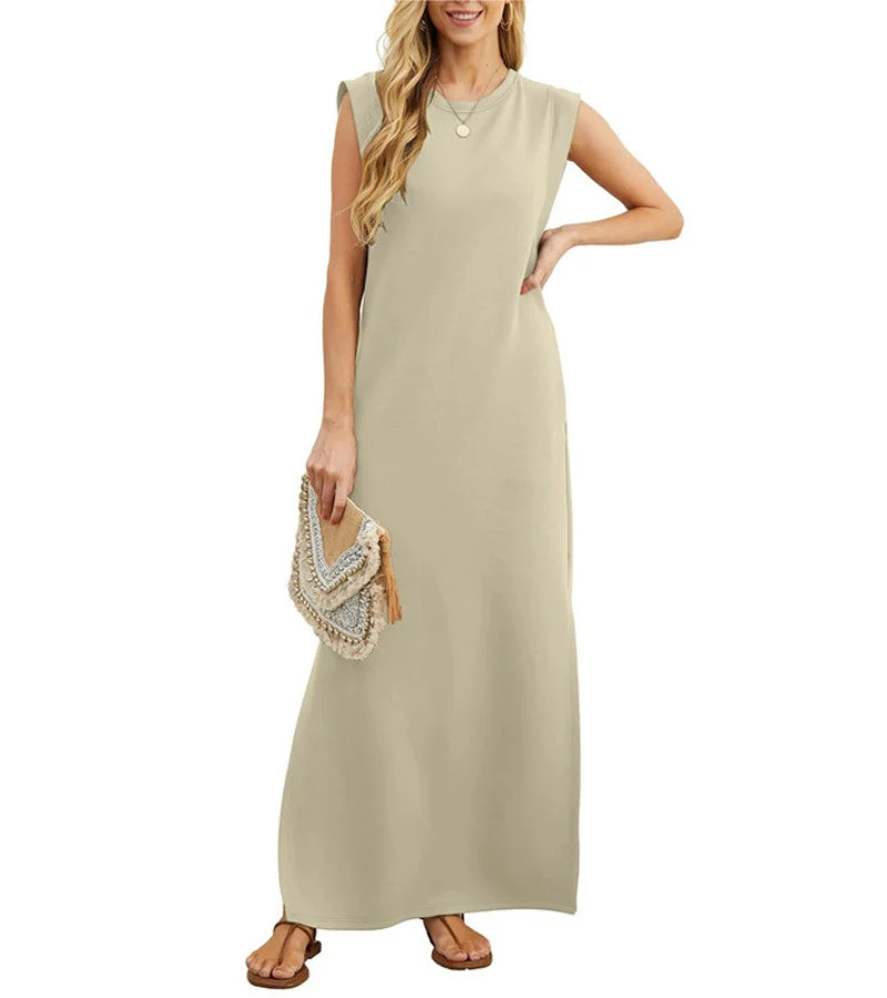 Romaisa | Lässiges langes Kleid mit Schlitz und bügelfrei - Image 7