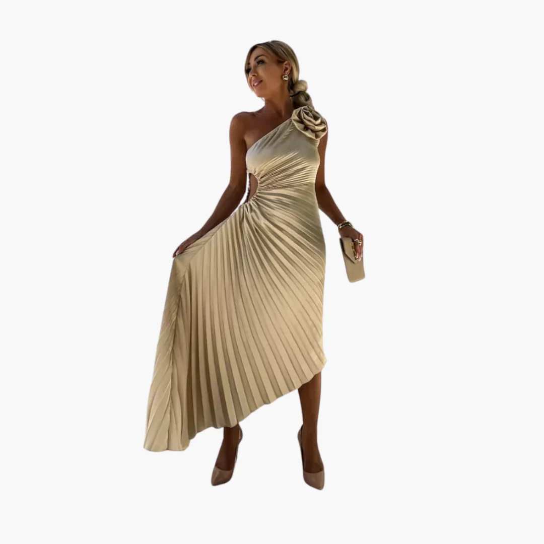 Romantisches Midikleid für Damen – 3D Blumenapplikationen - Image 4