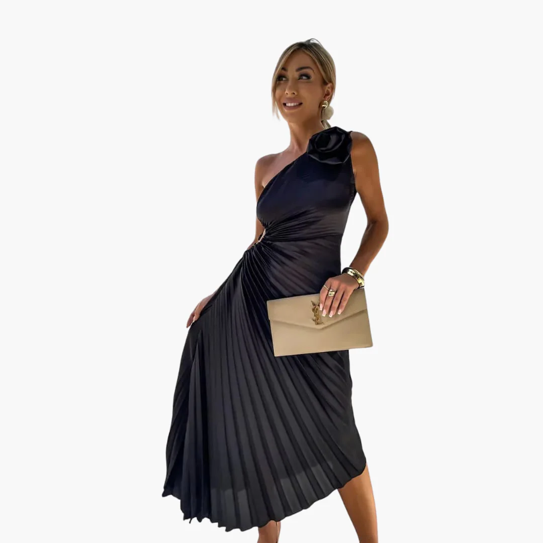 Romantisches Midikleid für Damen – 3D Blumenapplikationen - Image 5