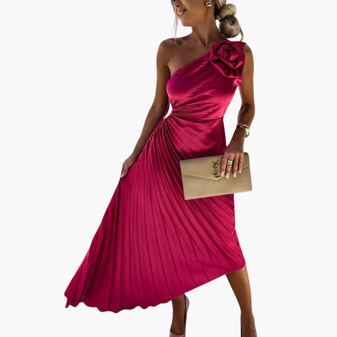 Romantisches Midikleid für Damen – 3D Blumenapplikationen - Image 7