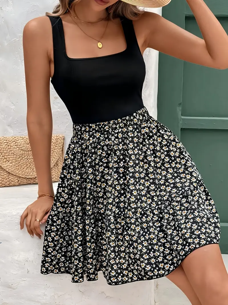 Romilda – Stilvolles Kleid mit eckigem Ausschnitt und Blumenmuster - Image 3