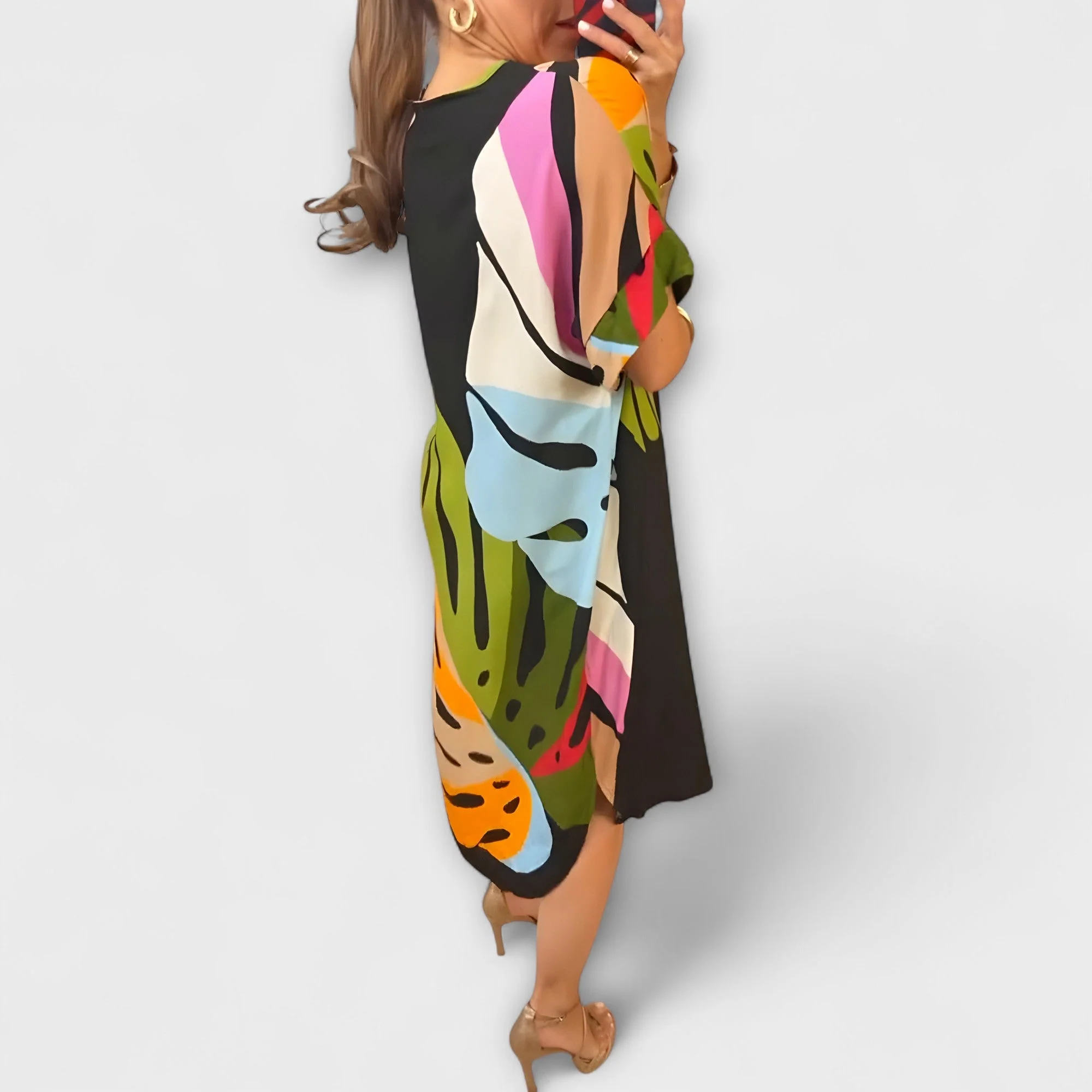 Roos - Lässiges Kleid mit Bunter Blätterdruck - Image 5