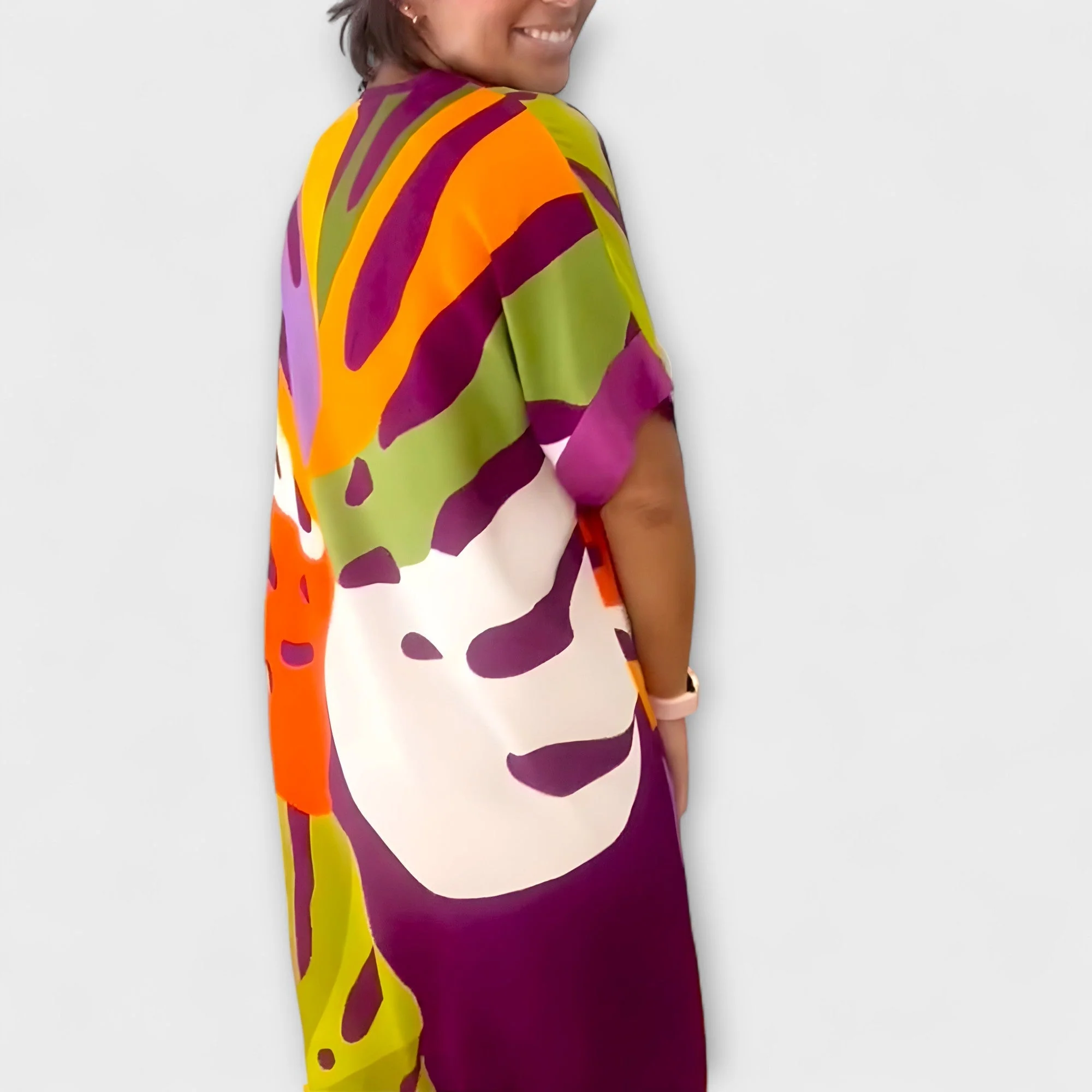 Roos - Lässiges Kleid mit Bunter Blätterdruck - Image 7