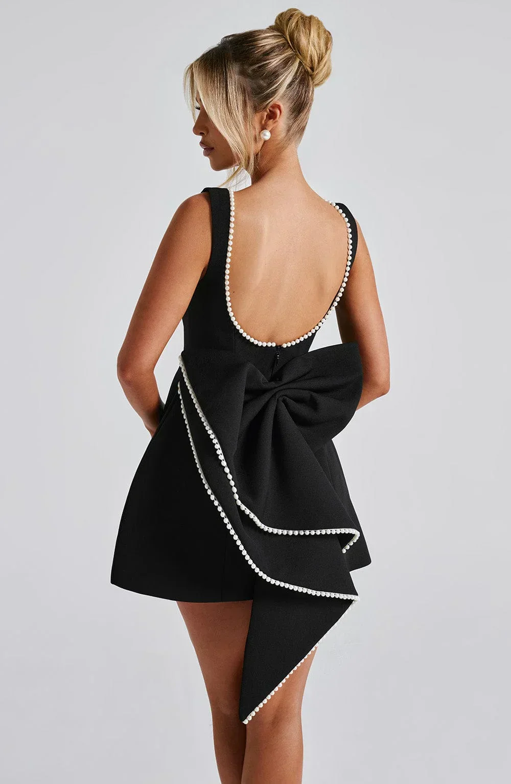 Sabrina | Damen Rosa Ärmelloses A-Linien Minikleid Perlenbesatz – Mini Perlen 2026 - Image 8