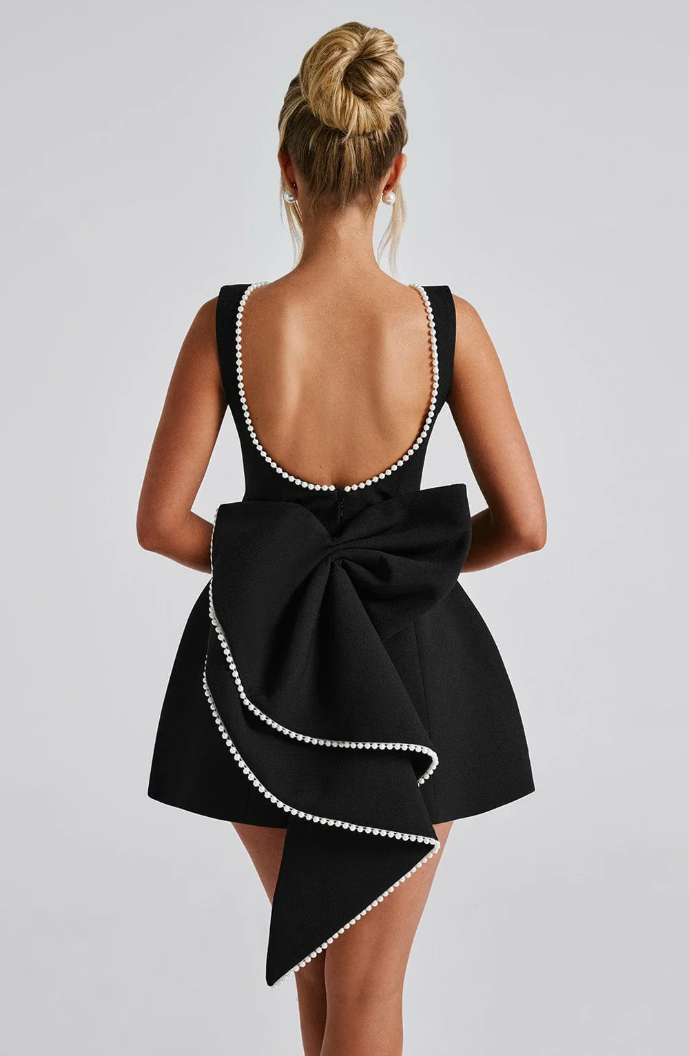 Sabrina | Damen Rosa Ärmelloses A-Linien Minikleid Perlenbesatz – Mini Perlen 2026 - Image 9
