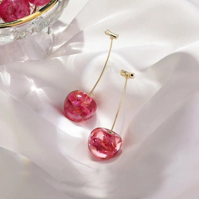 Rosa Kirsche Luxus-Ohrringe - Image 2