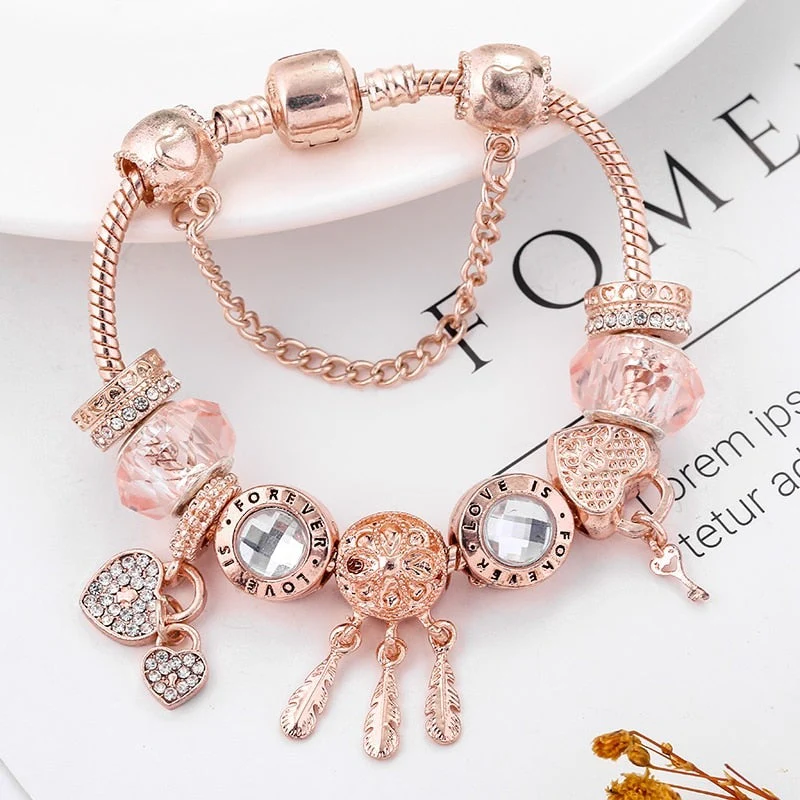 Rose Dreamcatcher Armband mit Charms in Sterling Silber Enthalten - Image 4