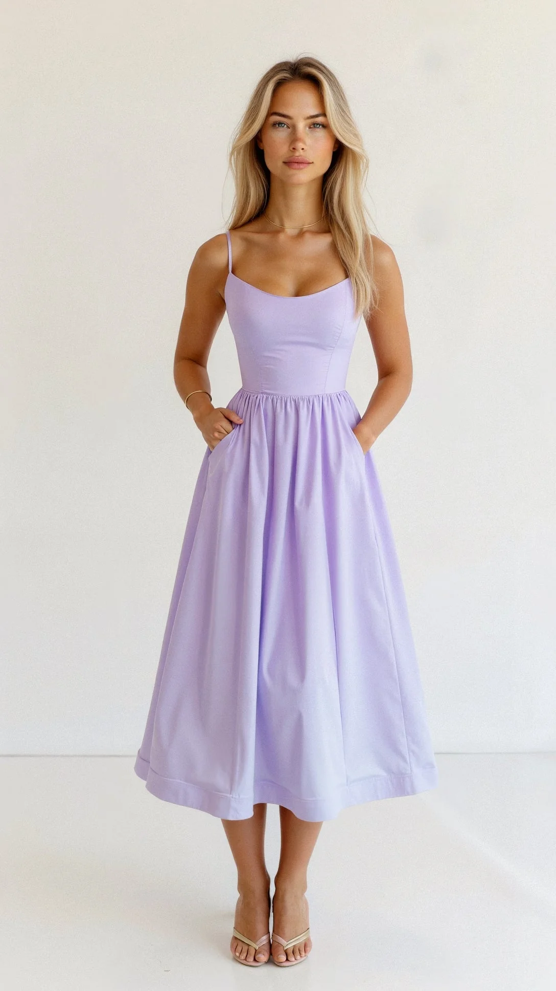 Rose | Elegantes ärmelloses Midikleid für Frauen - Image 6