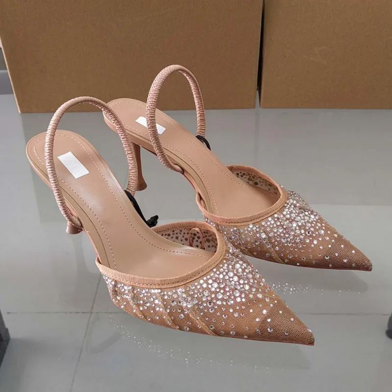 Roselith – Elegante Slingback-Pumps mit Strasssteinen in Nude - Image 2
