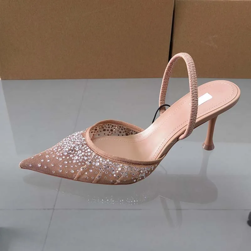 Roselith – Elegante Slingback-Pumps mit Strasssteinen in Nude - Image 3