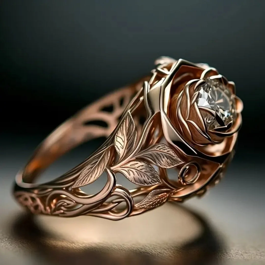 Rosengold-Blumenring