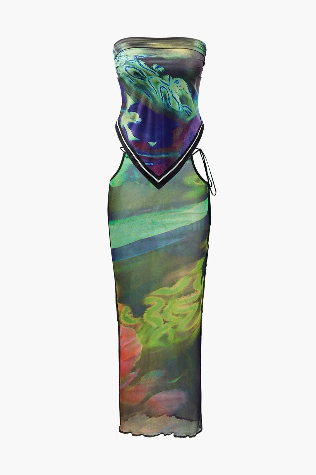 Rosina | Zweiteiliges Set mit abstraktem Print & Bandeau-Top - Image 11