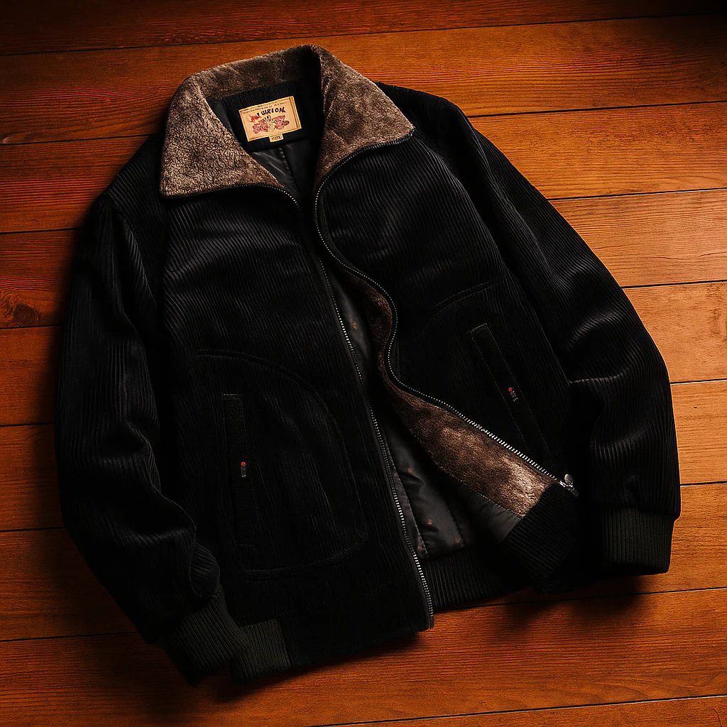 Rowan – Plush-Lined Corduroy Zip Jacket for Men - Image 2