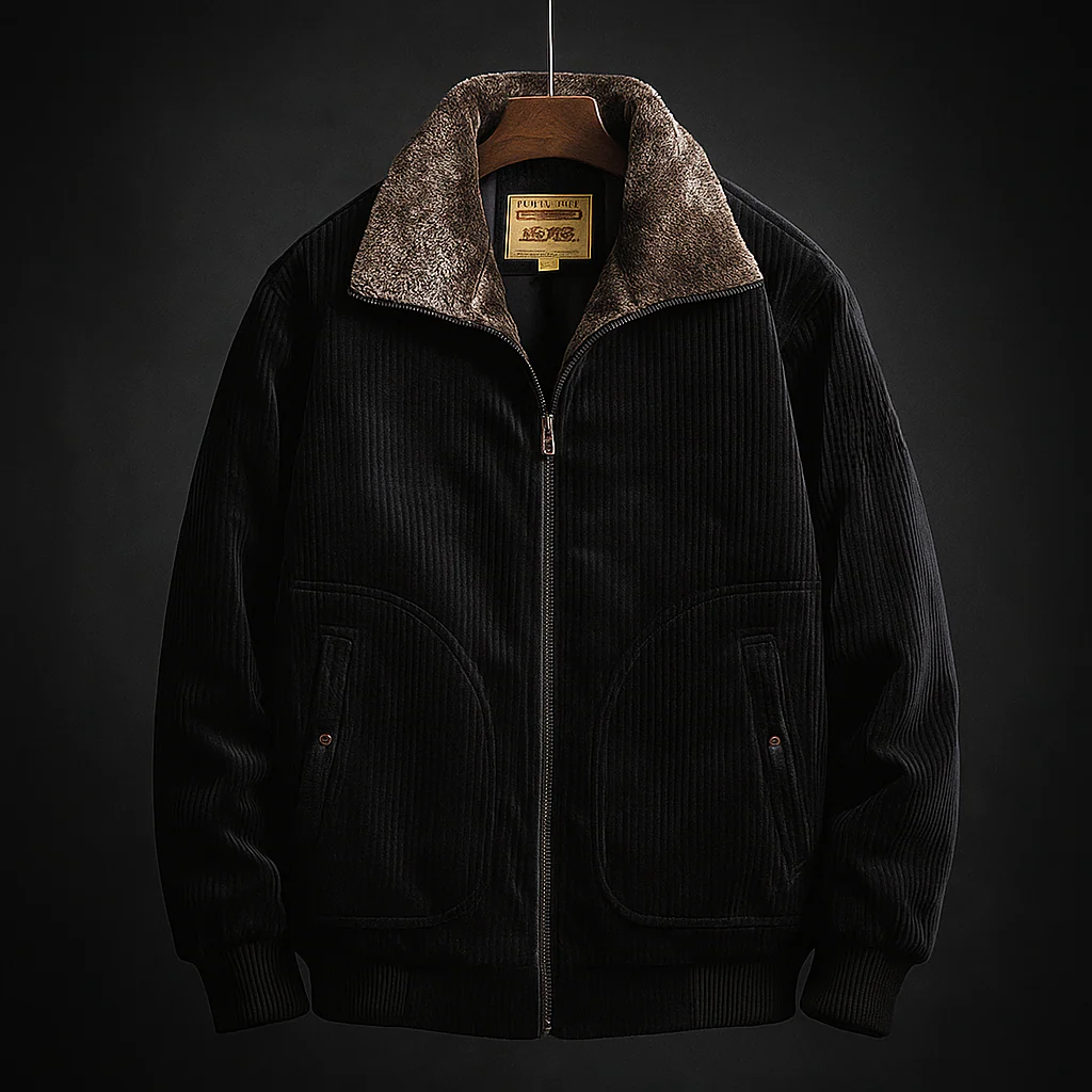 Rowan – Plush-Lined Corduroy Zip Jacket for Men - Image 4