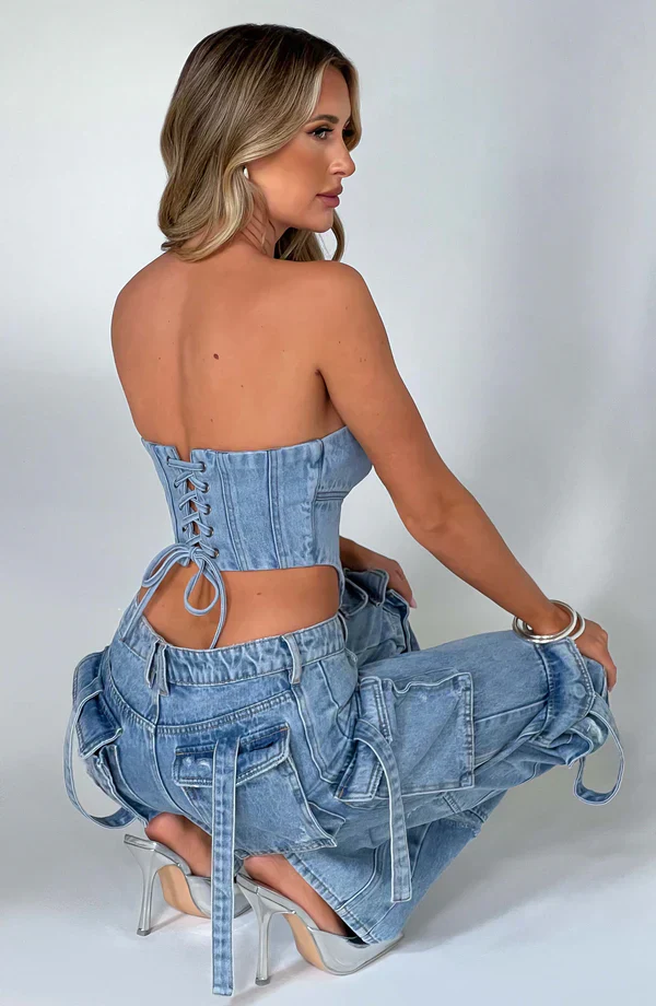 Roxana | Denim Set Cargo & Top - Image 2