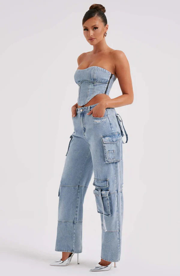 Roxana | Denim Set Cargo & Top - Image 4