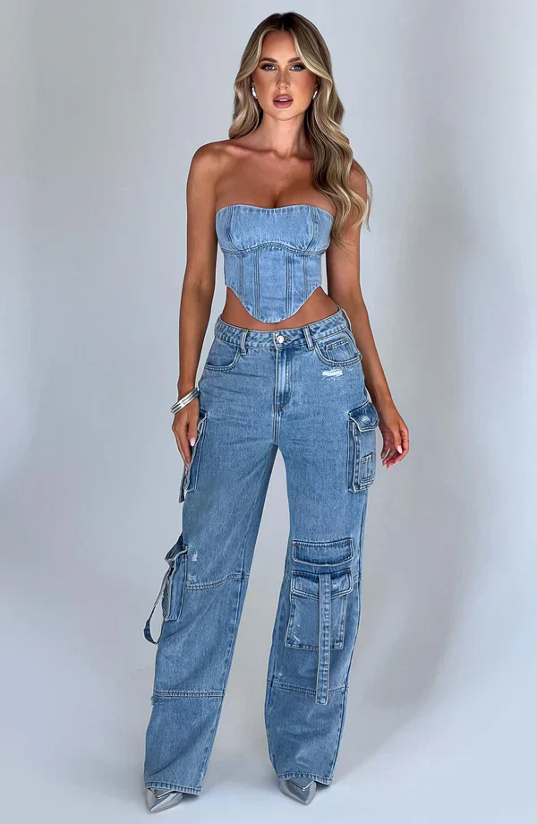 Roxana | Denim Set Cargo & Top - Image 5