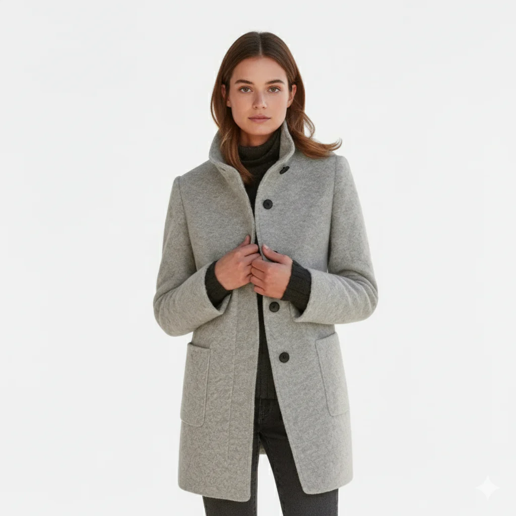 Ruby – Eleganter Kurzmantel mit Stehkragen Damen - Image 4