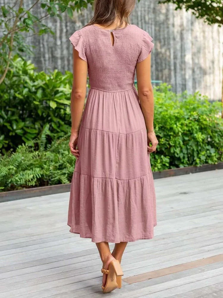 Ruby | Elegantes und fließendes Midikleid in A-Linie für Frauen - Image 2