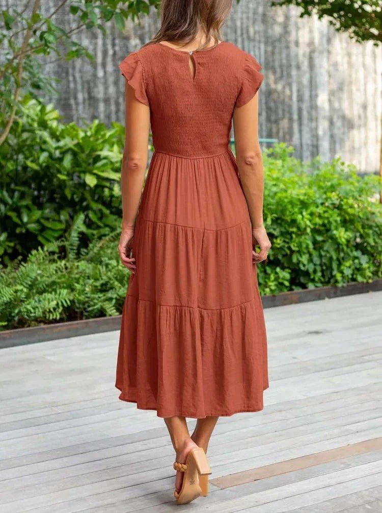 Ruby | Elegantes und fließendes Midikleid in A-Linie für Frauen - Image 3