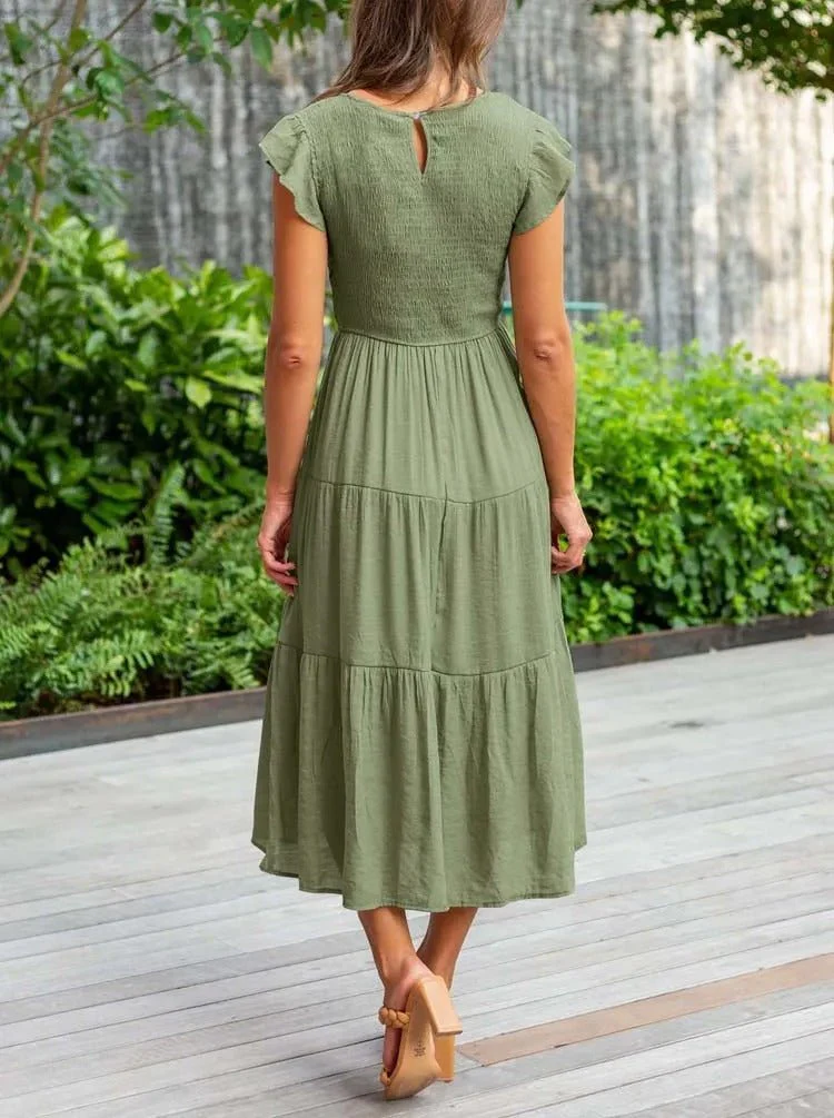 Ruby | Elegantes und fließendes Midikleid in A-Linie für Frauen - Image 4