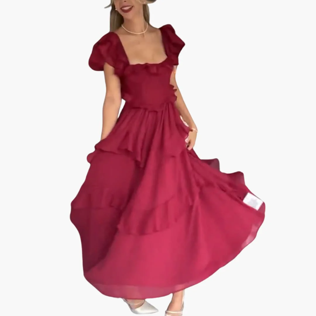 Rückenfreies Kleid - Für Damen mit Rüschenärmeln & Stil - Image 2