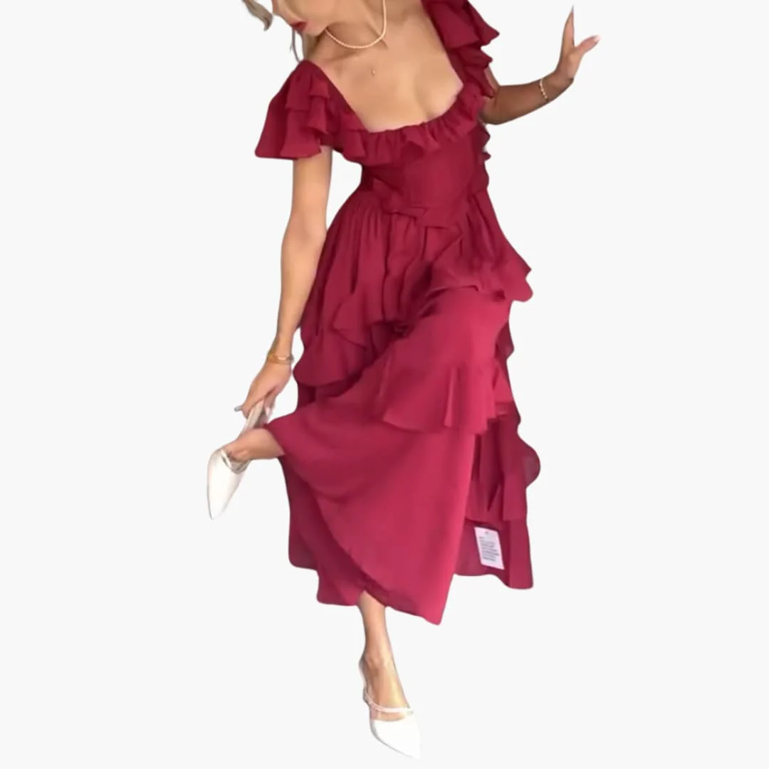 Rückenfreies Kleid - Für Damen mit Rüschenärmeln & Stil - Image 3