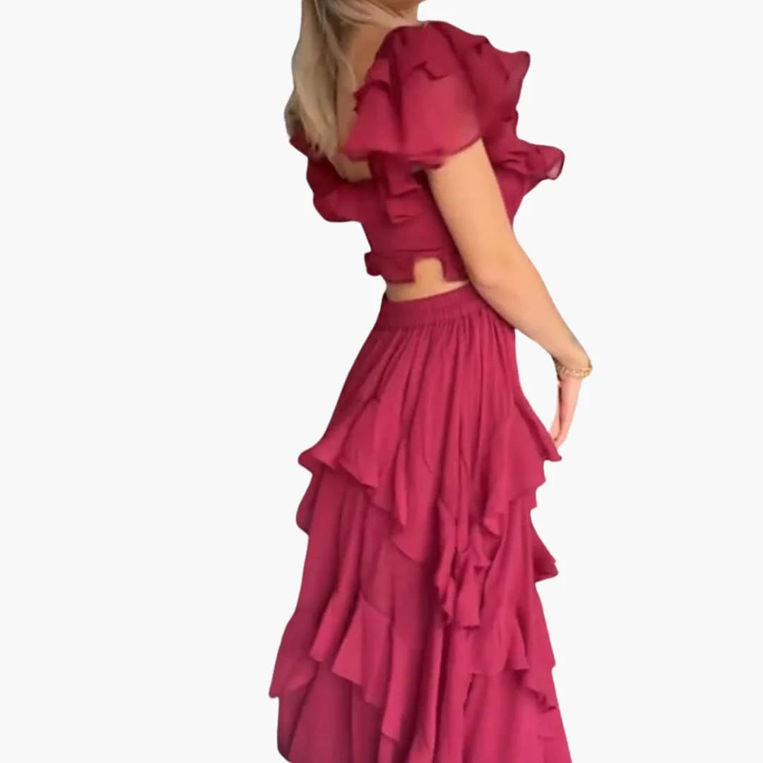 Rückenfreies Kleid - Für Damen mit Rüschenärmeln & Stil - Image 4