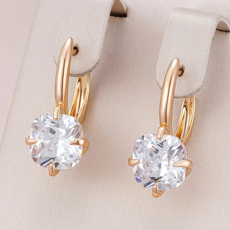 Runde Kristall-Ohrringe in Gold