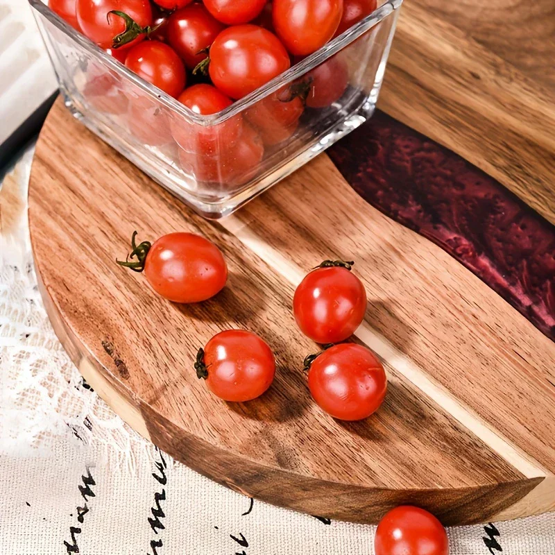 Rundes Schneidebrett aus Akazienholz – Vielseitige Küchenplatte für Steak, Snacks und mehr - Image 5