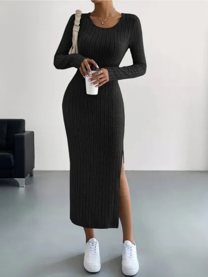 Rundhals Bodycon Kleid für Damen - Image 2