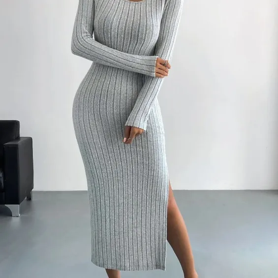Rundhals Bodycon Kleid für Damen - Image 3