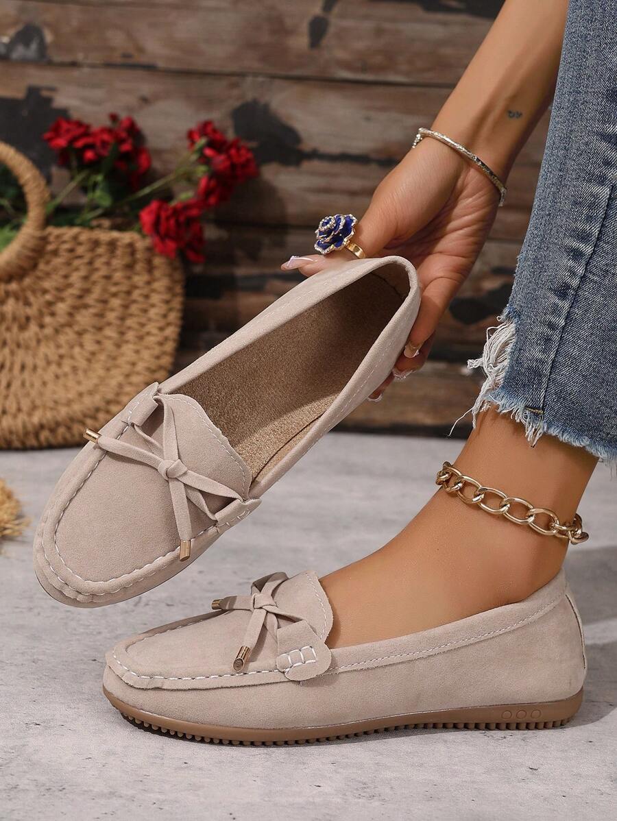 Sabine – Damen Loafer Mit Schleife Veloursleder Flach Komfort - Image 3