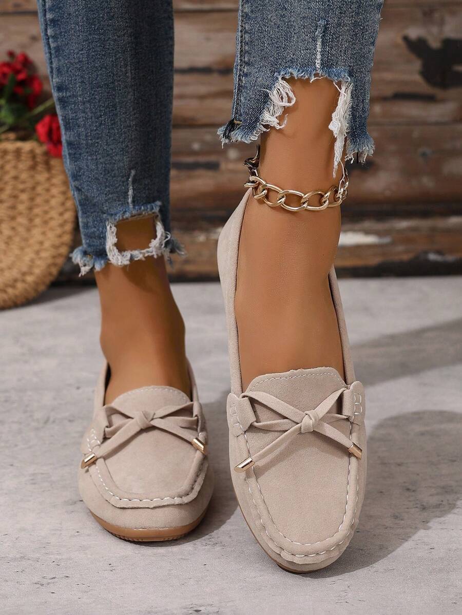 Sabine – Damen Loafer Mit Schleife Veloursleder Flach Komfort - Image 4