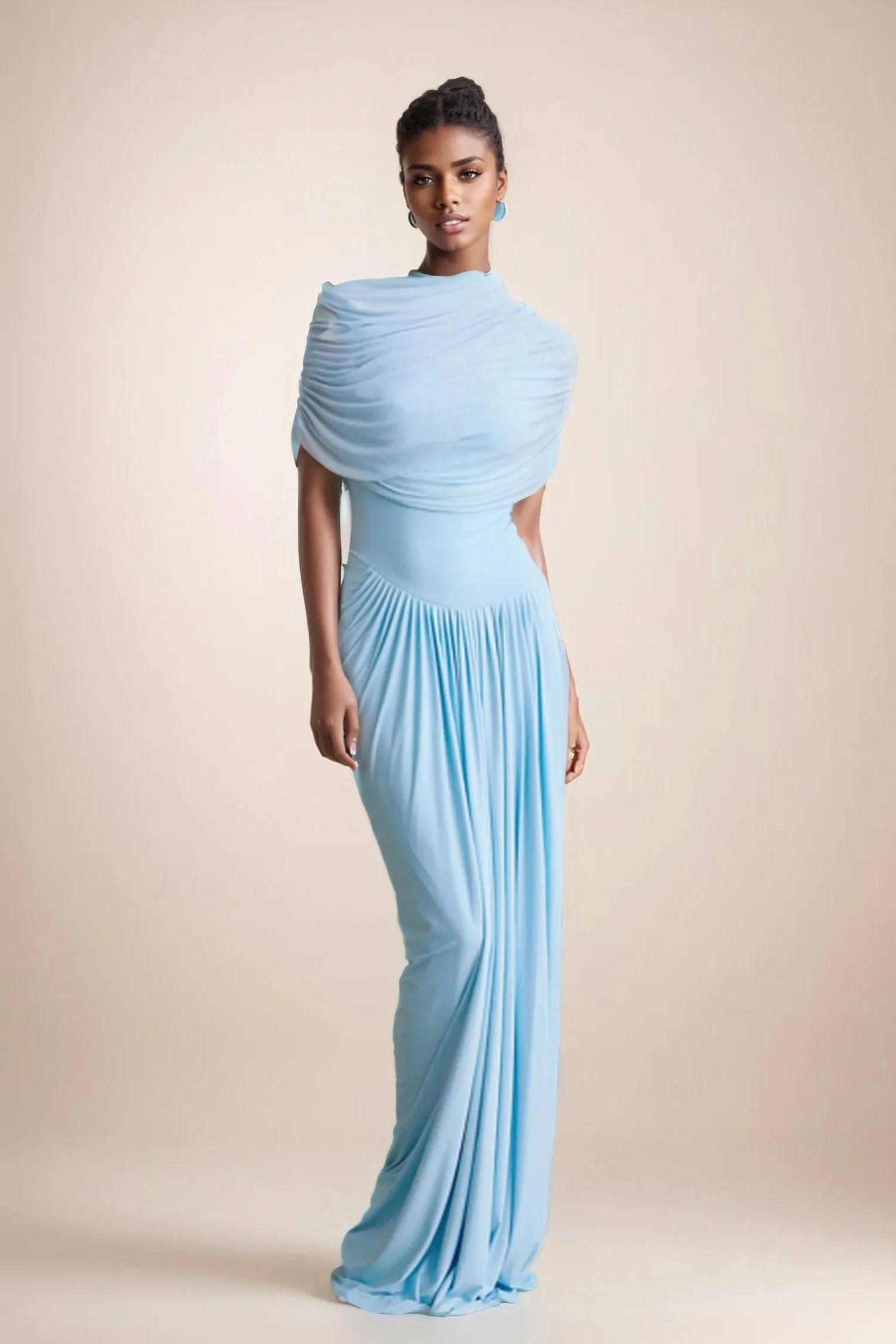 Sabrina | Maxikleid Drapiert Lang Damen - Image 2
