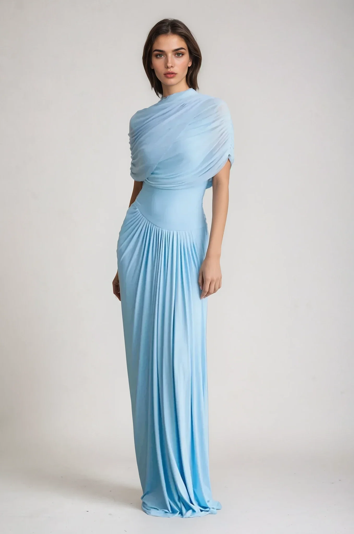 Sabrina | Maxikleid Drapiert Lang Damen - Image 3