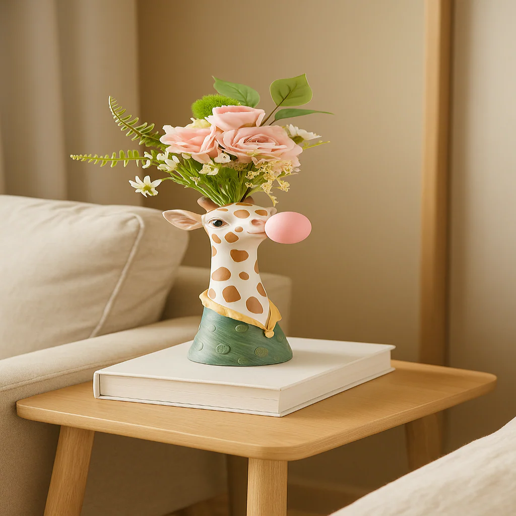 SafariWhimsy – Künstlerisch, tierinspiriertes Blasen-Vase - Image 2