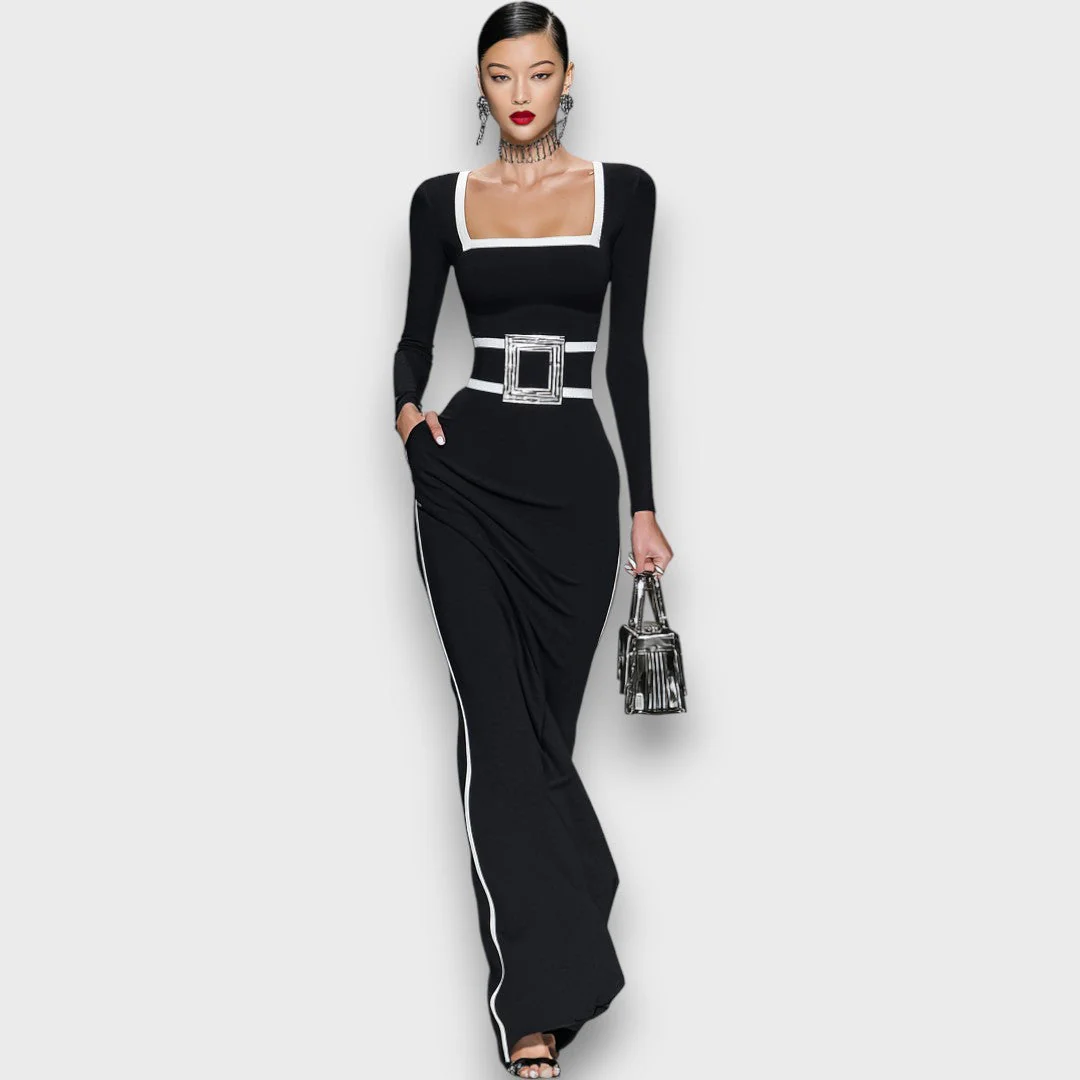 Salvinea – Figurbetontes Maxikleid mit quadratischem Ausschnitt - Image 2