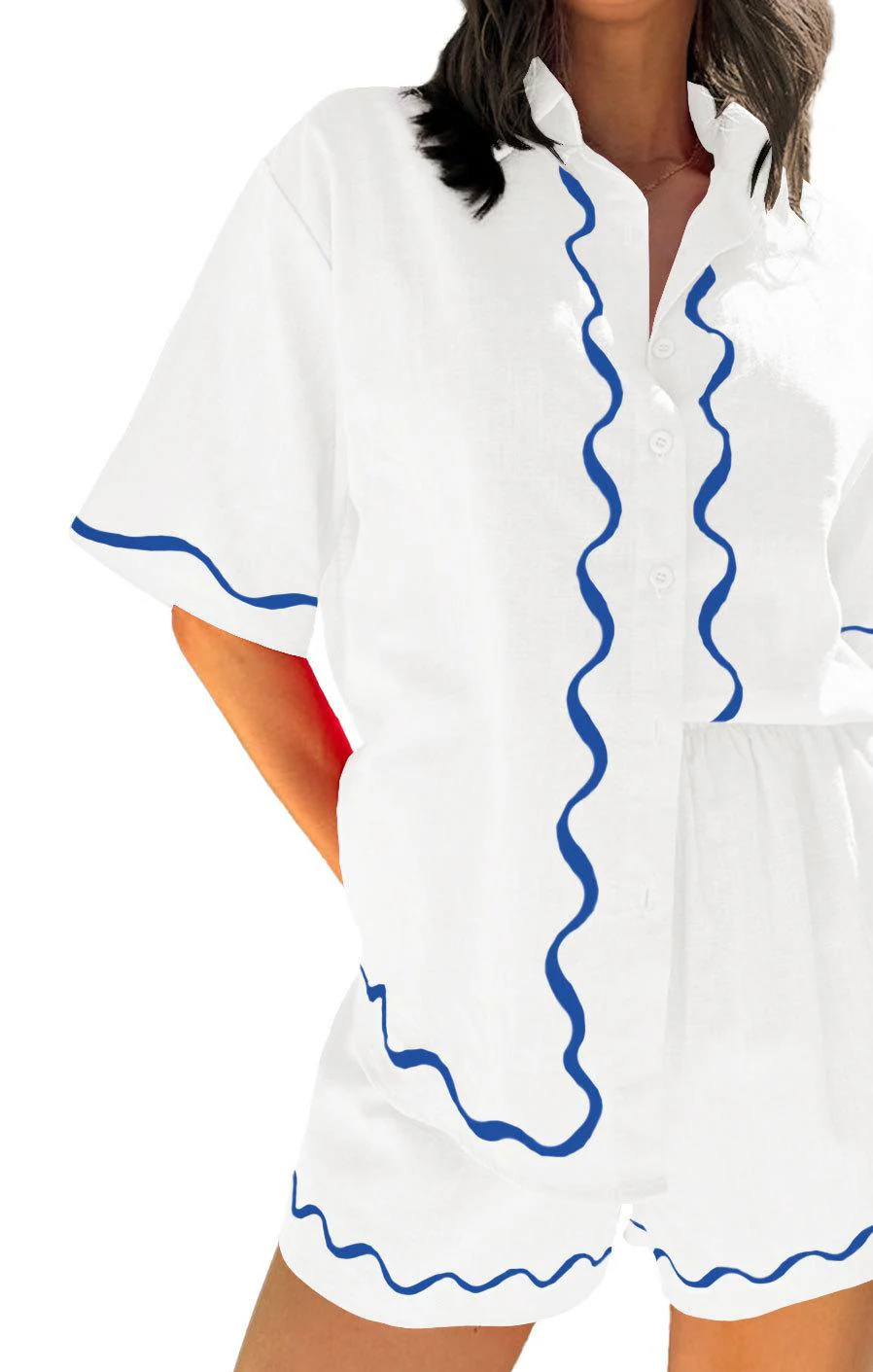 Samantha- Damen Set aus lässigem Kurzarm Oberteil - Image 6
